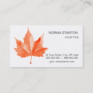 Maple autumn leaf business card