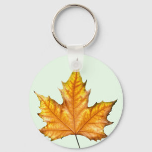 Maple autumn leaf key ring