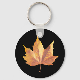 Maple autumn leaf key ring