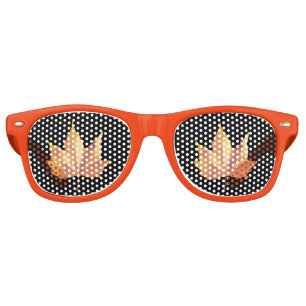 Maple autumn leaf retro sunglasses