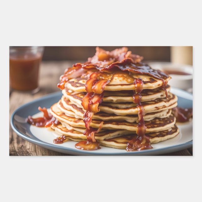 Maple Bacon Pancakes Rectangular Sticker (Front)