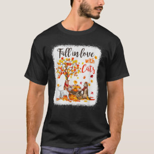 Maple Cat Leaf Fall Hello Autumn Bicycle  T-Shirt