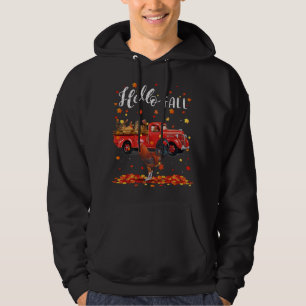 Maple Chicken Leaf Fall Autumn Red Truck Hoodie