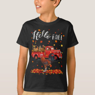 Maple Chicken Leaf Fall Autumn Red Truck T-Shirt