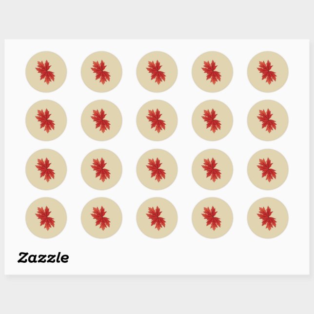 Maple Leaf Autumn Fall Colour Palette Bullet  Classic Round Sticker (Sheet)