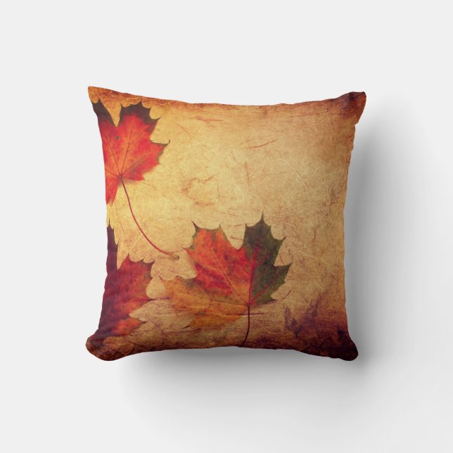 Maple Leaf Autumn Fall Cushion (Front)