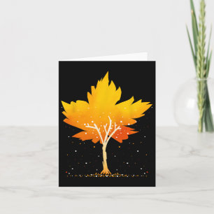 Maple Leaf Autumn Tree Orange Fall Leaves Season  Card
