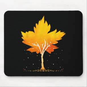 Maple Leaf Autumn Tree Orange Fall Leaves Season Mouse Pad