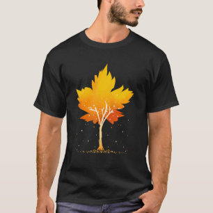 Maple Leaf Autumn Tree Orange Fall Leaves Season T-Shirt