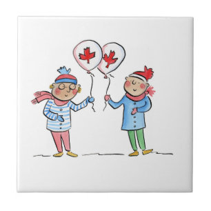 Maple Leaf Balloons Tile