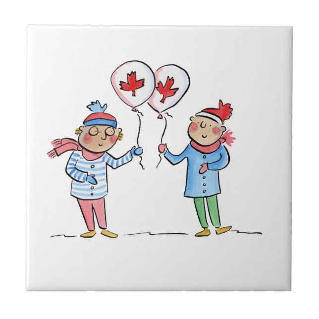 Maple Leaf Balloons Tile (Front)