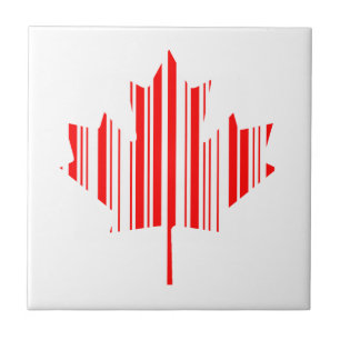 MAPLE LEAF BAR CODE CANADA FLAG Barcode Pattern Tile