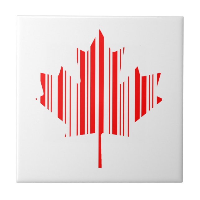 MAPLE LEAF BAR CODE CANADA FLAG Barcode Pattern Tile (Front)