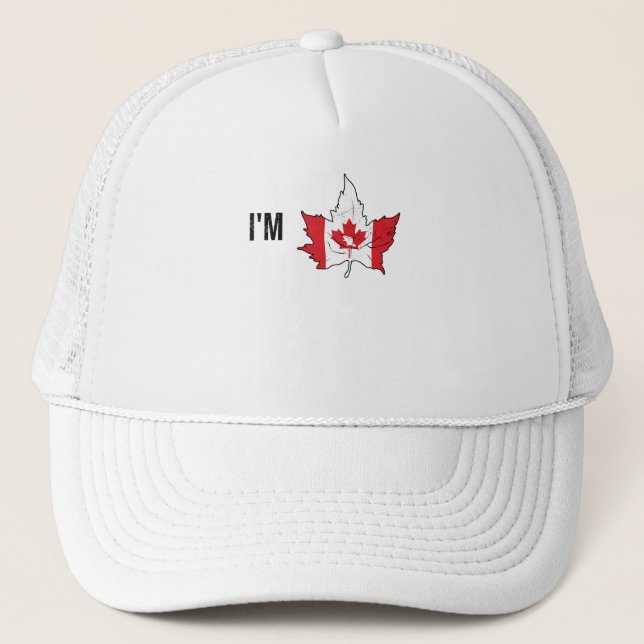 Maple Leaf Beaver Canadians Canada Day Canada Trucker Hat (Front)