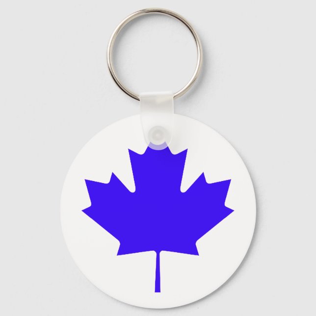 Maple Leaf BlueTransp The MUSEUM Zazzle Gifts Key Ring (Front)