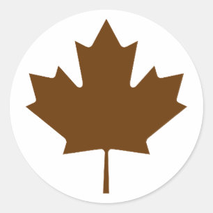 Maple Leaf BrownTransp The MUSEUM Zazzle Gifts Classic Round Sticker