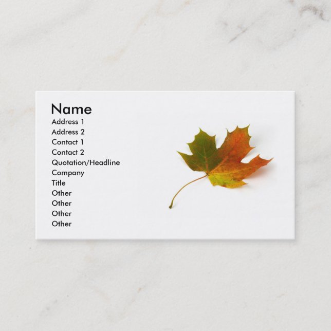 Maple Leaf Business Card (Front)