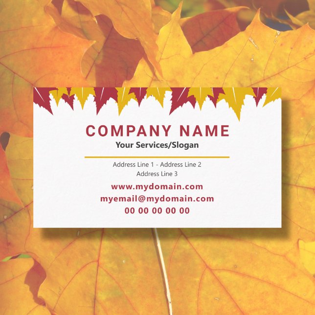 Maple Leaf Business Card Fall Autumn Colour (Maple Leaf Business Card)
