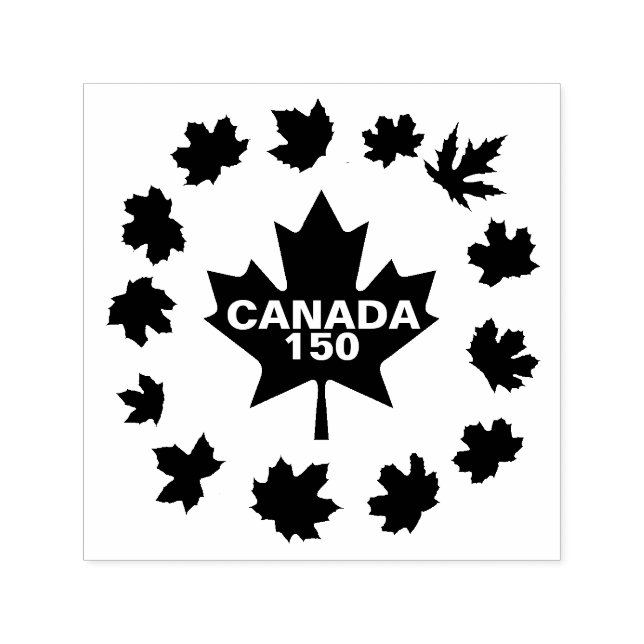 Maple Leaf Canada 150 customisable Self-inking Stamp (Design)