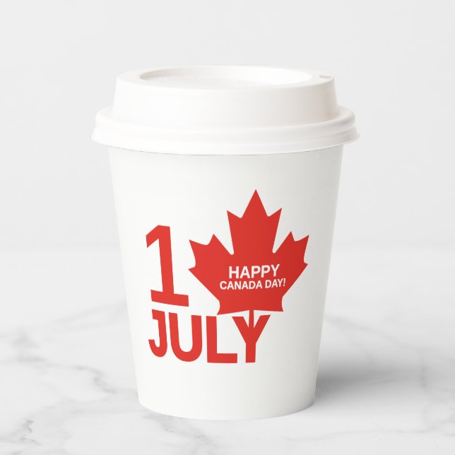 Maple Leaf Canada Day 1s July Celebration Gift  Paper Cups (Front)