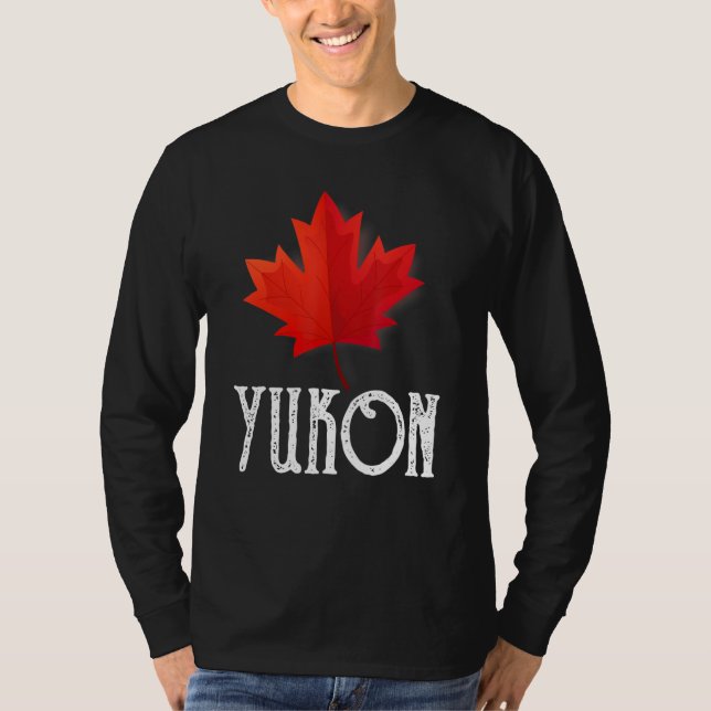 Maple Leaf Canada Flag Yukon Canada T-Shirt (Front)