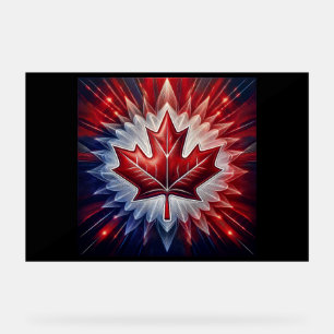 Maple Leaf Canadian Flag Fractal                 Acrylic Sign