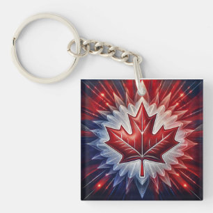 Maple Leaf Canadian Flag Fractal                 Key Ring