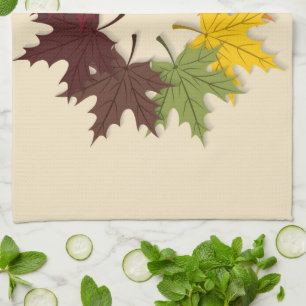 Maple leaf circle tea towel