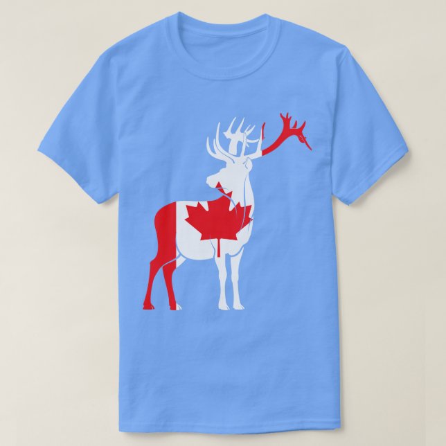 Maple Leaf Deer Canada T-Shirt (Design Front)