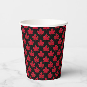 Maple Leaf Design Paper Cups