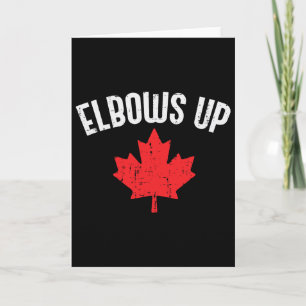 Maple Leaf Elbows Up Canada Funny Canadian Hockey Card