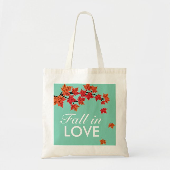 Maple Leaf Falling in Love Autumn Grocery Bag (Front)