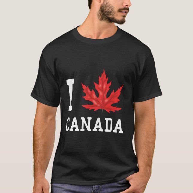 Maple Leaf Flag Patriotic Canadian He I Love Canad T-Shirt (Front)