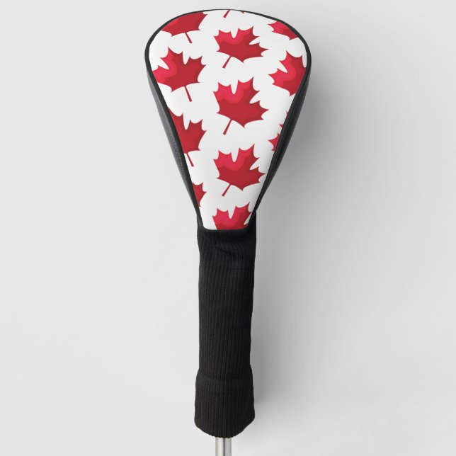 Maple leaf for Canada on white  Golf Head Cover (Front)