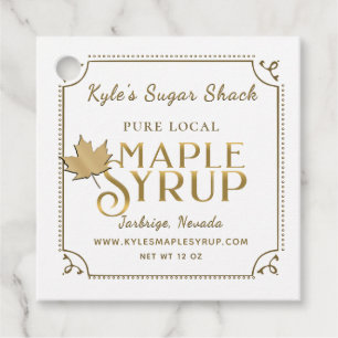 Maple Leaf Gold Maple Syrup Tag fancy border