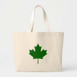 Maple Leaf Green DkTransp The MUSEUM Zazzle Gifts Large Tote Bag