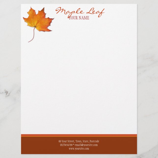 Maple Leaf Letterhead Design (Front)