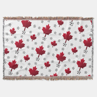 Maple Leaf Match Day Canadian Soccer Throw Blanket