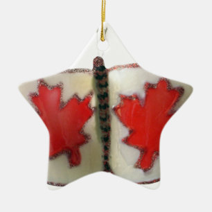 "Maple Leaf Monarch" Canadian Flag Butterfly  Ceramic Tree Decoration