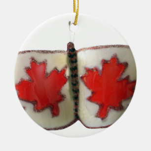 "Maple Leaf Monarch" Canadian Flag Butterfly  Ceramic Tree Decoration