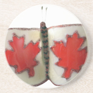 "Maple Leaf Monarch" Canadian Flag Butterfly Coaster