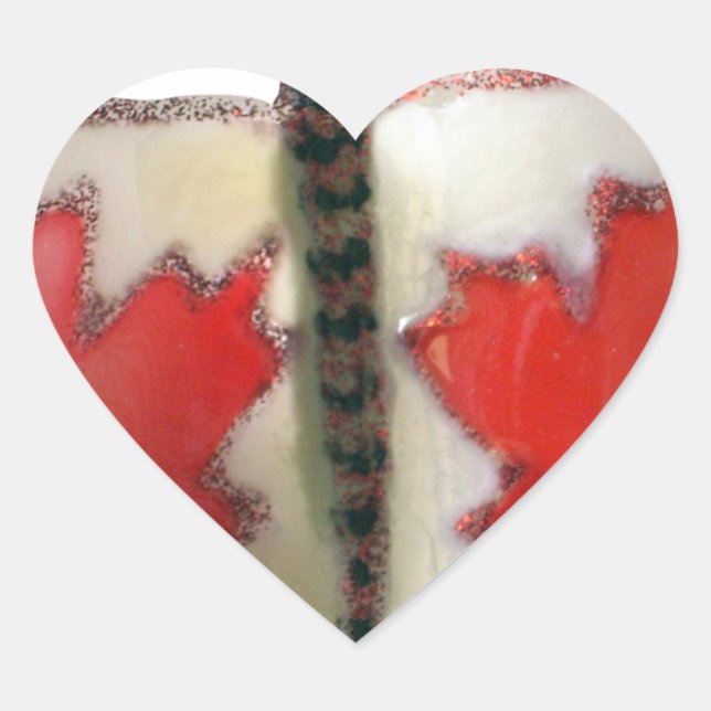 "Maple Leaf Monarch" Canadian Flag Butterfly  Heart Sticker (Front)
