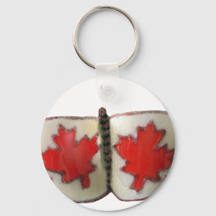 "Maple Leaf Monarch" Canadian Flag Butterfly  Key Ring