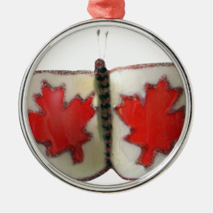 "Maple Leaf Monarch" Canadian Flag Butterfly  Metal Tree Decoration