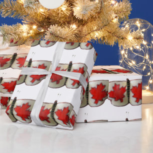 "Maple Leaf Monarch" Canadian Flag Butterfly  Wrapping Paper
