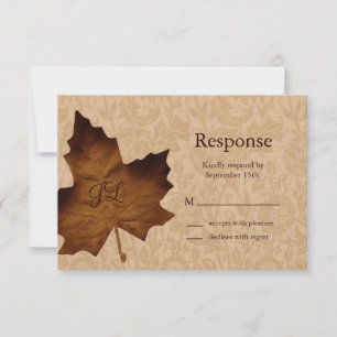 Maple Leaf Monogrammed RSVP Card