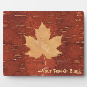 Maple Leaf On Inner Birch Bark Plaque