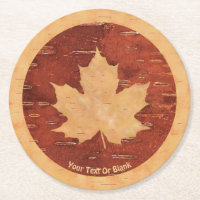 Maple Leaf On Inner Birch Bark