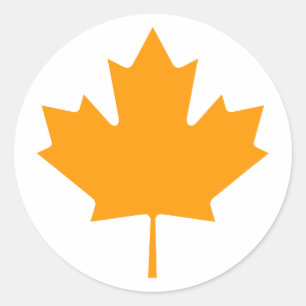 Maple Leaf OrangeTransp The MUSEUM Zazzle Gifts Classic Round Sticker
