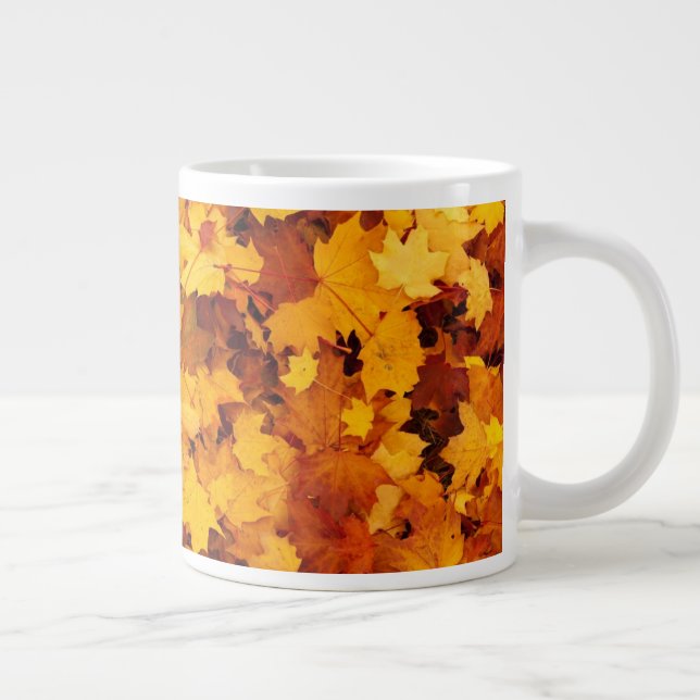 Maple Leaf Pattern-25877 Large Coffee Mug (Right)